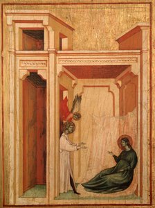 Szent Cecília és életének története Részlet: Az angyal virágot hoz Valerianusnak - oltárkép, 1290-1320 körül