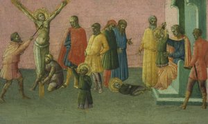 A szentek vértanúsága, 1400-50 (tempera és aranylevél a táblán) alkotó: Master of St. Julitta and St. Quiricus Master of St. Julitta and St. Quiricus