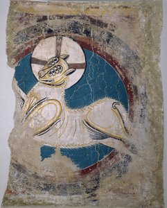 Apokaliptikus bárány (Sant Climent de Tauelltől) - Tahull mestere (Sant Climent de Tauell mestere) (aktív 12. század) - kb 1123 - Freskó - 146x113 - Museu Nacional d