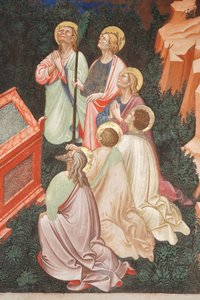 "Szűz mennybemenetele" és "Szűz Mária, aki ledobta az övet vagy a Szent Övet Szent Tamásnak", Apostolok részlete, 1420 körül (freskó)
