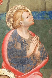 "Pünkösd", Részlet egy imádkozó szenttel, 1420 körül (freskó)