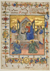 Antifónia levél: Szűz koronázása, 1400-as évek. alkotó: Master of the Beffi Triptych