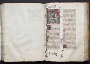 A Gotha Misekönyv: Fol. 103r, Szent András kereszthez kötve, c. 1375.