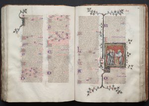 A Gotha Misekönyv: Fol. 108r, A bemutató a templomban, c. 1375.