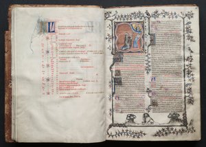 A Gotha Misekönyv: Fol. 10v, szöveg , c. 1375. alkotó: Master of the Boqueteaux