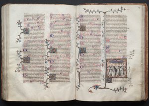 A Gotha Misekönyv: Fol. 126v, szöveg, c. 1375. alkotó: Master of the Boqueteaux