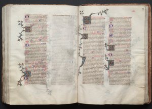 A Gotha Misekönyv: Fol. 128v, szöveg, c. 1375. alkotó: Master of the Boqueteaux