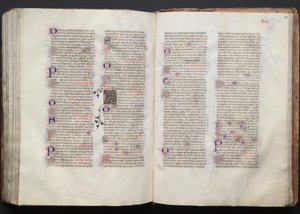 A Gotha Misekönyv: Fol. 139v, szöveg, c. 1375. alkotó: Master of the Boqueteaux