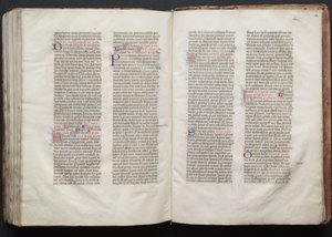 A Gotha Misekönyv: Fol. 152v, szöveg, c. 1375. alkotó: Master of the Boqueteaux
