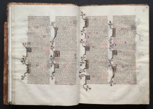 A Gotha Misekönyv: Fol. 19v, szöveg, c. 1375. alkotó: Master of the Boqueteaux