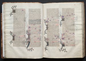 A Gotha Misekönyv: Fol. 28v, szöveg, c. 1375. alkotó: Master of the Boqueteaux