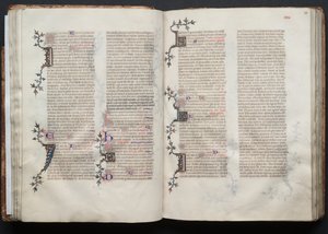 A Gotha Misekönyv: Fol. 37v, szöveg, c. 1375. alkotó: Master of the Boqueteaux