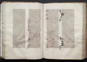 A Gotha Misekönyv: Fol. 49v, szöveg, c. 1375. alkotó: Master of the Boqueteaux