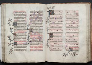 A Gotha Misekönyv: Fol. 66v, szöveg, c. 1375. alkotó: Master of the Boqueteaux