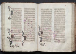 A Gotha Misekönyv: Fol. 70v, szöveg, c. 1375. alkotó: Master of the Boqueteaux