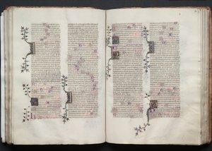 A Gotha Misekönyv: Fol. 71v, szöveg, c. 1375. alkotó: Master of the Boqueteaux