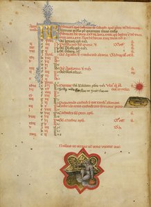 Egy férfi halászik; Halak állatövi jegye alkotó: Master of the Brussels Initials