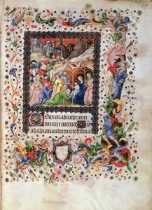 Add hozzá 29433 f.67 A Gyermek imádása, az Órák könyvéből, 1407 körül (vellum)