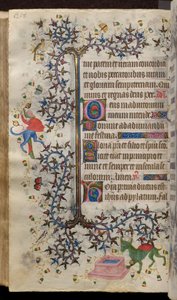 Nemes Károly, navarrai király (1361-1425) órái: fol. 129v, Szöveg alkotó: Master of the Brussels Initials and Associates