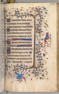Nemes Károly, navarrai király (1361-1425) órái: fol. 216r, Szöveg alkotó: Master of the Brussels Initials and Associates