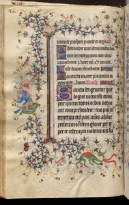 Nemes Károly, navarrai király (1361-1425) órái: fol. 42v, szöveg alkotó: Master of the Brussels Initials and Associates
