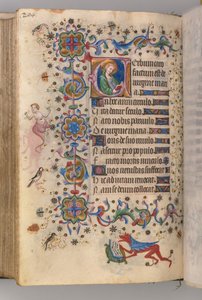 Nemes Károly navarrai király órái 1361-1425: fol. 102v, szöveg, c. 1405. alkotó: Master of the Brussels Initials and Associates