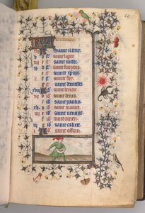 Nemes Károly navarrai király órái 1361-1425: fol. 10r, október, c. 1405. alkotó: Master of the Brussels Initials and Associates
