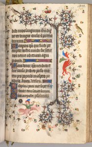 Nemes Károly navarrai király órái 1361-1425: fol. 195r, Szöveg, c. 1405. alkotó: Master of the Brussels Initials and Associates
