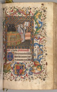 Nemes Károly navarrai király órái 1361-1425: fol. 202r, Halotti Hivatal, c. 1405. alkotó: Master of the Brussels Initials and Associates