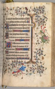Nemes Károly navarrai király órái 1361-1425: fol. 203r, Szöveg, c. 1405. alkotó: Master of the Brussels Initials and Associates