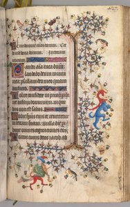Nemes Károly navarrai király órái 1361-1425: fol. 208r, Szöveg, c. 1405. alkotó: Master of the Brussels Initials and Associates