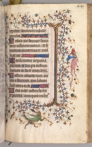 Nemes Károly navarrai király órái 1361-1425: fol. 215r, Szöveg, c. 1405. alkotó: Master of the Brussels Initials and Associates