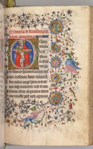 Nemes Károly navarrai király órái 1361-1425: fol. 259r, A Szentháromság, c. 1405. alkotó: Master of the Brussels Initials and Associates