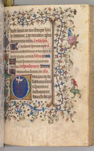 Nemes Károly navarrai király órái 1361-1425: fol. 260r, Szentlélek, c. 1405. alkotó: Master of the Brussels Initials and Associates