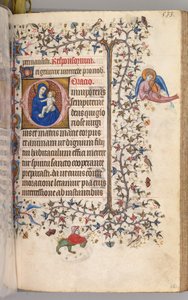 Nemes Károly navarrai király órái 1361-1425: fol. 261r, Szűz és gyermek, c. 1405. alkotó: Master of the Brussels Initials and Associates
