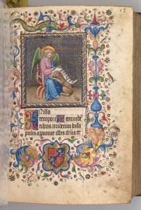 Nemes Károly navarrai király órái 1361-1425: fol. 27r, Szent Márk, c. 1405. alkotó: Master of the Brussels Initials and Associates