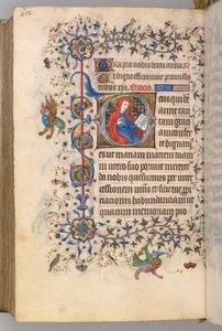 Nemes Károly navarrai király órái 1361-1425, fol. 295v, Szent Anna, c. 1405. alkotó: Master of the Brussels Initials and Associates