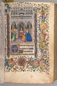 Nemes Károly navarrai király órái 1361-1425: fol. 29r,Az Angyali üdvözlet Matins c. 1405 alkotó: Master of the Brussels Initials and Associates