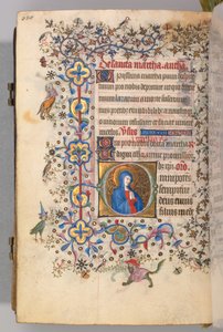 Nemes Károly navarrai király órái 1361-1425, fol. 304v, Szent Márta, c. 1405. alkotó: Master of the Brussels Initials and Associates