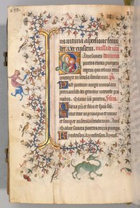 Nemes Károly navarrai király órái 1361-1425, fol. 313v, Szűz és gyermek, c. 1405. alkotó: Master of the Brussels Initials and Associates
