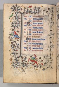 Nemes Károly navarrai király órái 1361-1425: fol. 3v, március, c. 1405. alkotó: Master of the Brussels Initials and Associates