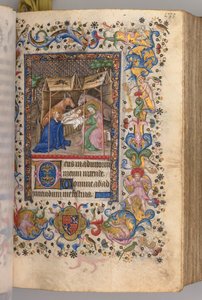 Nemes Károly navarrai király órái 1361-1425: fol. 67r, Betlehemes príma, c. 1405. alkotó: Master of the Brussels Initials and Associates
