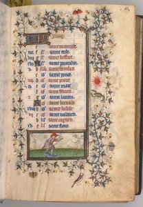 Nemes Károly navarrai király órái 1361-1425: fol. 6r, június, c. 1405. alkotó: Master of the Brussels Initials and Associates