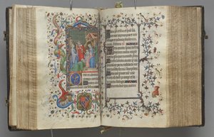 Nemes Károly navarrai király órái 1361-1425: fol. 79r, Szöveg, c. 1405. alkotó: Master of the Brussels Initials and Associates