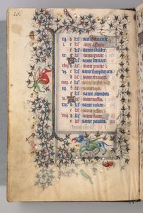 Nemes Károly navarrai király órái 1361-1425: fol. 8v, augusztus, c. 1405. alkotó: Master of the Brussels Initials and Associates