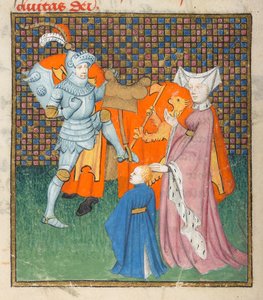 Harley 4431, f.135v Hector és Andromache részlete, Christine de Pizan (vellum) „A királynő könyvéből”