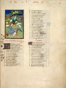 Harley 4431, fol.221 Pásztorlány figyeli a nyáját, a Le Dit de la Pastoure-ból, a „Christine de Pisan összegyűjtött műveiből” 1410-11 (vellum)