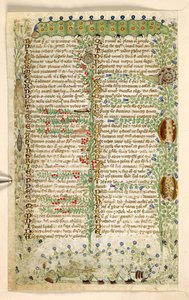 Hozzáadás. 28841, f.2v: Hernyók, csigák és más rovarok az erényekről és bűnökről szóló traktátusból, valamint Szicília névtelen prózatörténetéből (töredék), 1330-40 körül (vellum)
