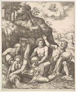 Folyóistenek vigasztalják Péneust lánya, Daphne elvesztése miatt az Apo történetéből..., 1530-60.