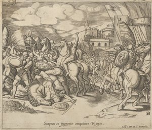 A római nagyszerűség tükre: Scipio győzelme [Syphax felett], 16. század. alkotó: Master of the Die